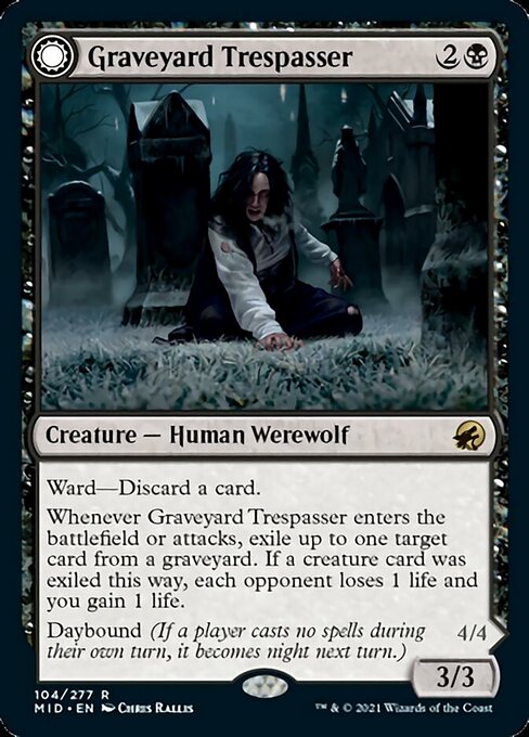 Graveyard Trespasser / Graveyard Glutton (Innistrad: Midnight Hunt) Light Play