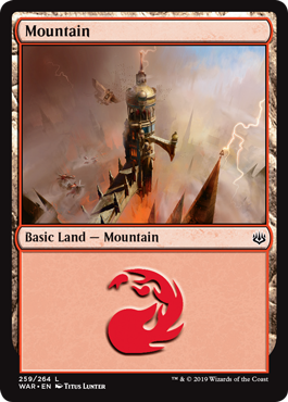 Mountain (259) (War of the Spark) Light Play