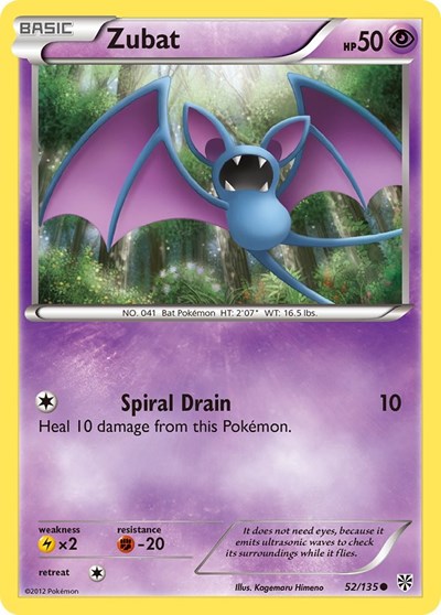 Zubat (52) (Plasma Storm) Damaged / Poor