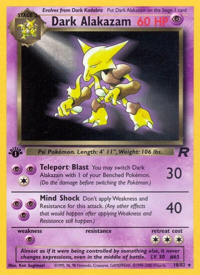 Dark Alakazam (18) (Team Rocket) Medium Play Unlimited