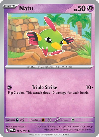 Natu (Scarlet and Violet: Paradox Rift) Light Play Reverse Holofoil