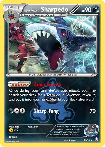Team Aqua's Sharpedo (Double Crisis) Damaged / Poor Holofoil