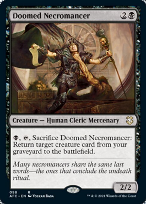 Doomed Necromancer (Commander 2021 Forgotten Realms) Light Play