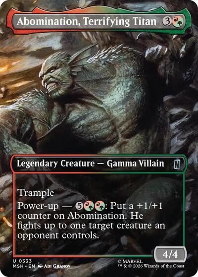 Abomination, Terrifying Titan (Borderless) (Marvel Super Heroes) Light Play Foil