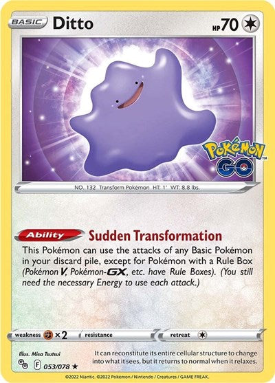 Ditto (Pokemon GO) Light Play Holofoil