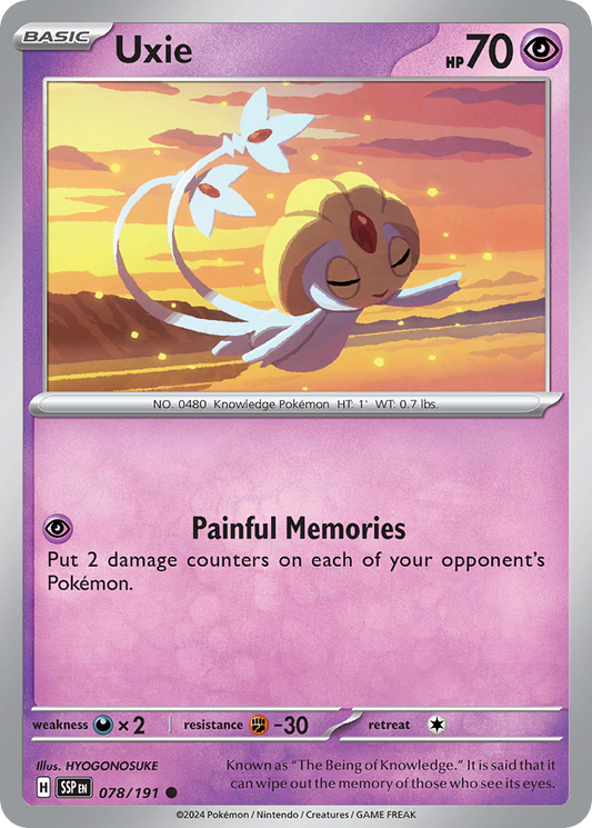 Uxie (SV08: Surging Sparks) Light Play Reverse Holofoil