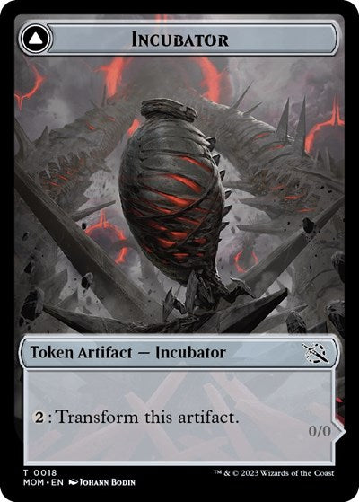 Incubator (0018) / Phyrexian (0018) Double-Sided Token (March of the Machine) Light Play