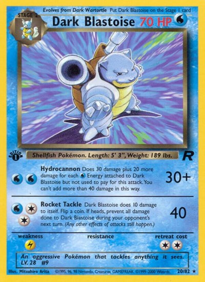Dark Blastoise (20) (Team Rocket) Light Play Unlimited