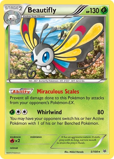 Beautifly (XY Roaring Skies) Light Play Holofoil