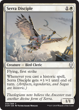 Serra Disciple (Dominaria) Light Play Foil