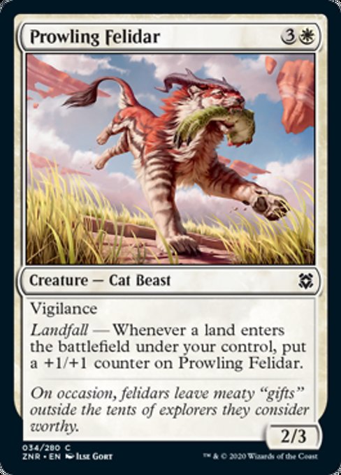 Prowling Felidar (Zendikar Rising) Light Play