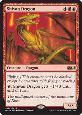 Shivan Dragon (Magic 2015 Core Set) Light Play