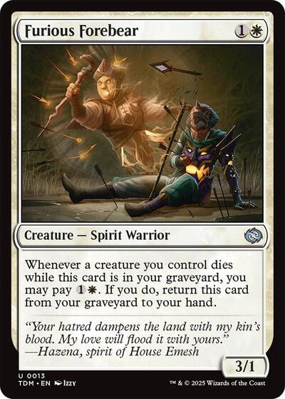 Furious Forebear (Tarkir: Dragonstorm) Light Play