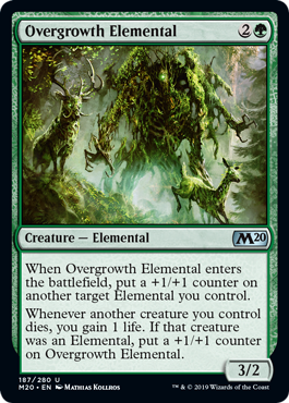 Overgrowth Elemental (Magic 2020 Core Set) Light Play
