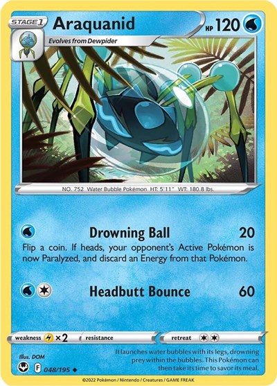 Araquanid (SWSH12: Silver Tempest) Light Play Reverse Holofoil