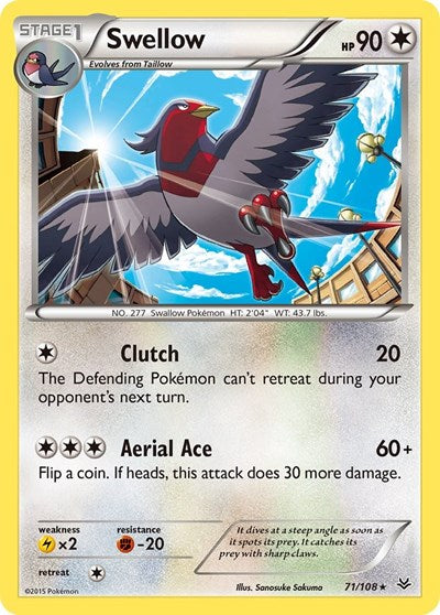 Swellow (71) (XY Roaring Skies) Heavy Play