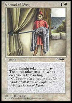 Errand of Duty (Page Holding Sword) (Alliances) Medium Play