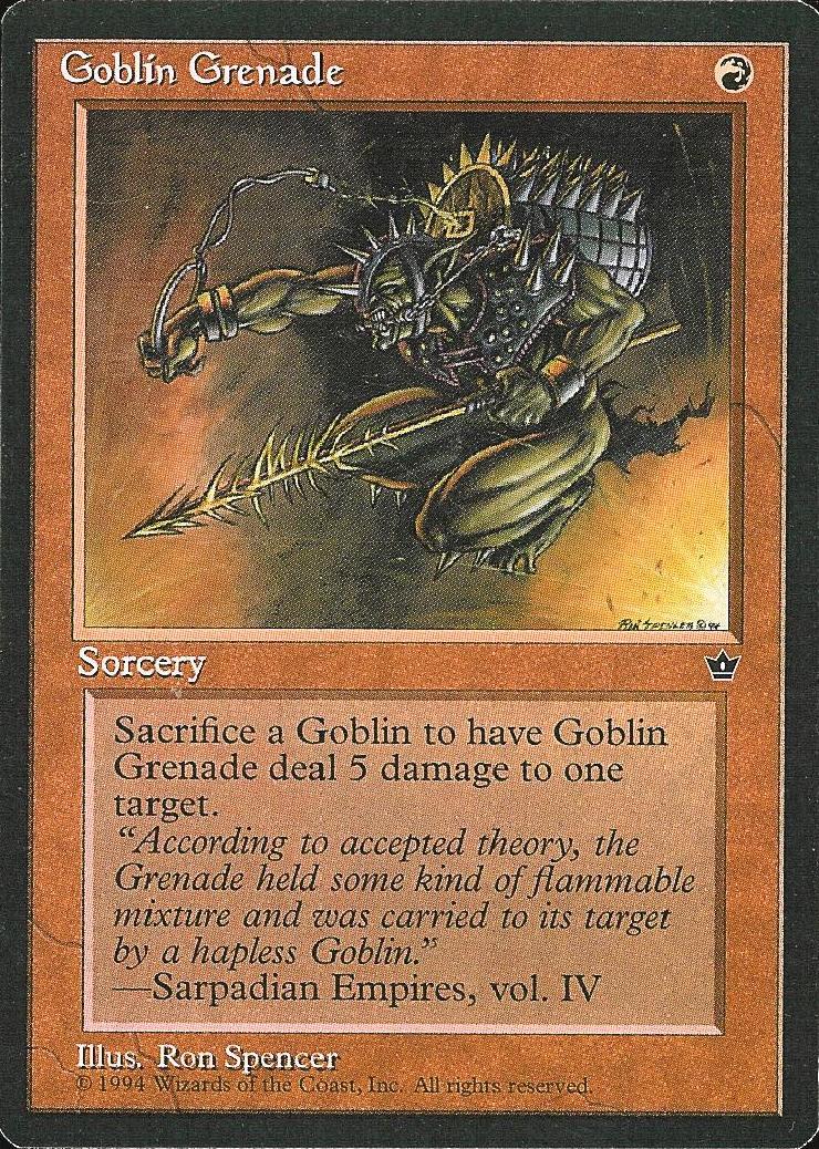 Goblin Grenade (Spencer) (Fallen Empires) Damaged / Poor