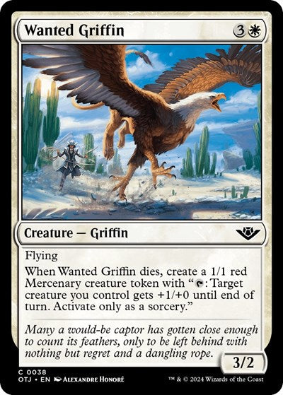 Wanted Griffin (Outlaws of Thunder Junction) Light Play Foil