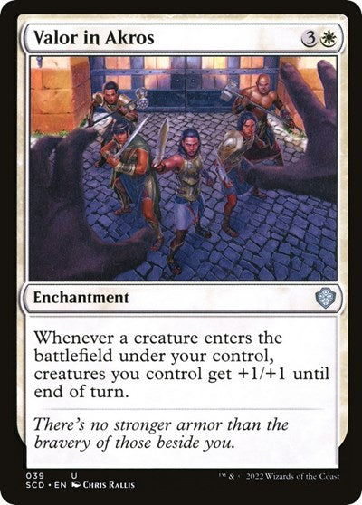 Valor in Akros (Commander 2022 Starter Decks) Light Play