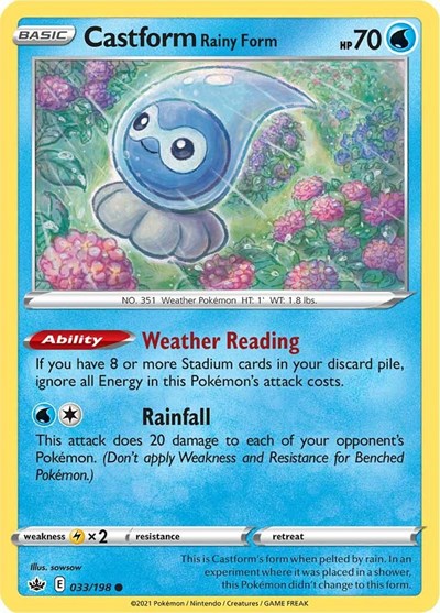 Castform Rainy Form (SWSH06: Chilling Reign) Medium Play
