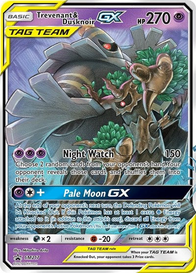 Trevenant & Dusknoir GX - SM217 (SM Promos) Light Play Holofoil