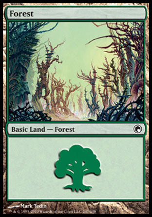Forest (247) (Scars of Mirrodin) Heavy Play