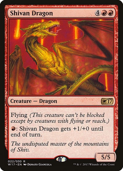 Shivan Dragon (Welcome Deck 2017) Light Play