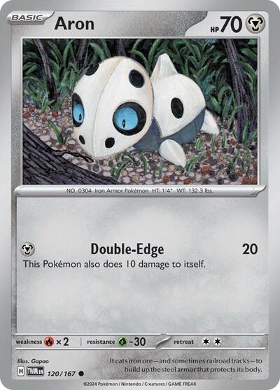 Aron (SV06: Twilight Masquerade) Light Play Reverse Holofoil