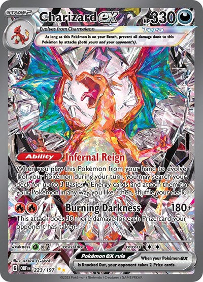 Charizard ex - 223 (Scarlet and  Violet: Obsidian Flames) Medium Play Holofoil