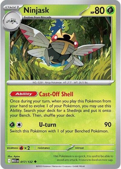Ninjask - 017 (ME01: Mega Evolution) Light Play Reverse Holofoil
