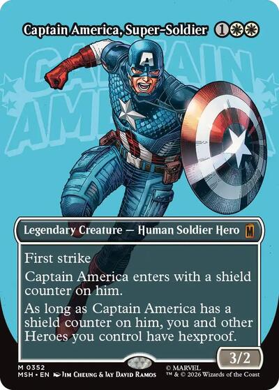 Captain America, Super-Soldier (Borderless) (0352) (Marvel Super Heroes) Light Play