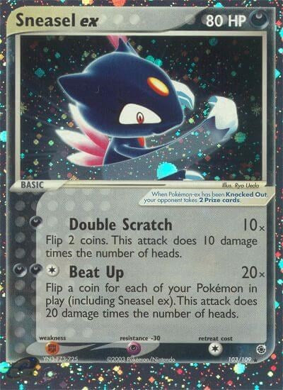 Sneasel ex (Ruby and Sapphire) Medium Play Holofoil