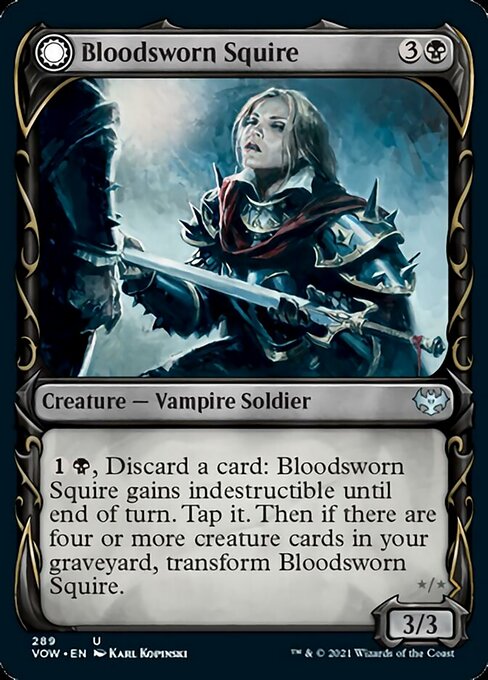 Bloodsworn Squire / Bloodsworn Knight (Showcase) (Innistrad: Crimson Vow) Light Play
