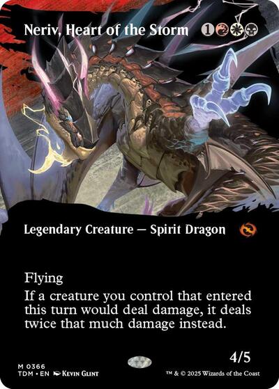 Neriv, Heart of the Storm (Borderless) (Tarkir: Dragonstorm) Light Play Foil