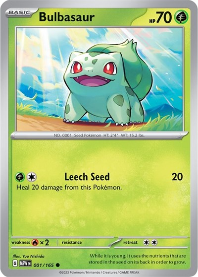 Bulbasaur - 001 (Scarlet and Violet: 151) Light Play