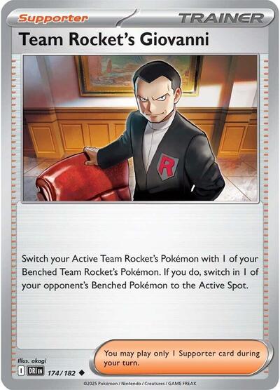 Team Rocket's Giovanni (SV10: Destined Rivals) Light Play Reverse Holofoil