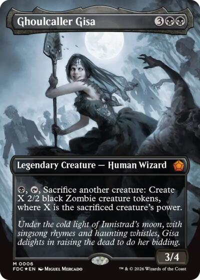Ghoulcaller Gisa (Borderless) (Commander: Foundations) Light Play Foil