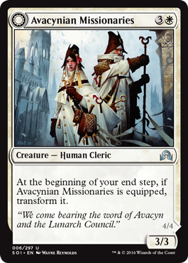 Avacynian Missionaries (Lunarch Inquisitors) (Shadows Over Innistrad) Light Play
