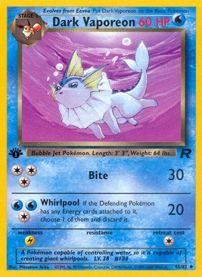 Dark Vaporeon (Team Rocket) Light Play Unlimited