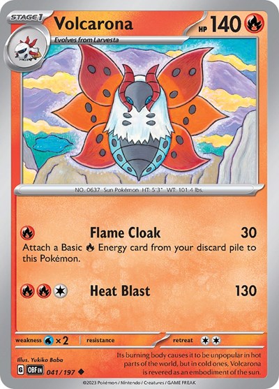 Volcarona (Scarlet and  Violet: Obsidian Flames) Light Play Reverse Holofoil