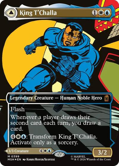 King T'Challa (Borderless) (0399) (Marvel Super Heroes) Light Play Foil
