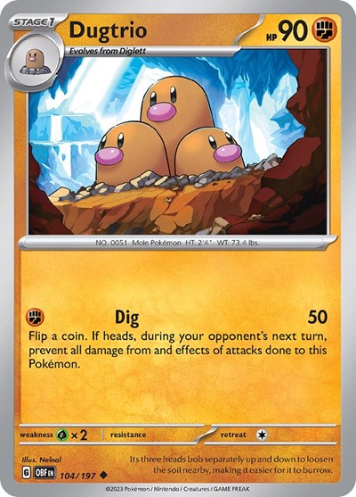 Dugtrio (Scarlet and  Violet: Obsidian Flames) Light Play
