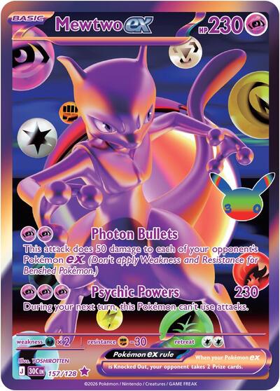 Mewtwo ex - 157 (ME: 30th Celebration) Near Mint Holofoil