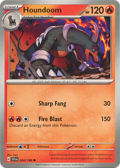 Houndoom - 034 (Scarlet and Violet: Base Set) Light Play
