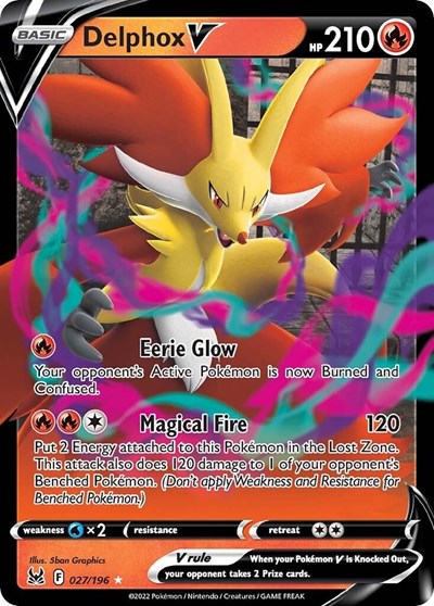 Delphox V (SWSH11: Lost Origin) Light Play Holofoil