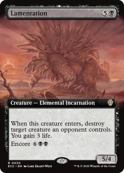 Lamentation (Extended Art) (Commander: Lorwyn Eclipsed) Light Play