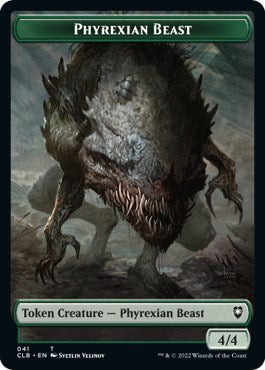 Phyrexian Beast / Wurm Double-sided Token (Commander Legends: Battle for Baldur's Gate) Light Play