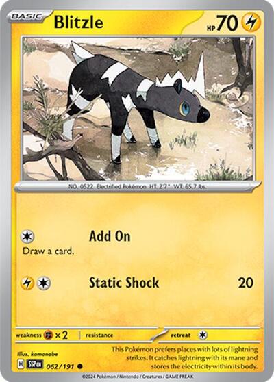 Blitzle (SV08: Surging Sparks) Light Play Reverse Holofoil