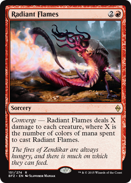 Radiant Flames (Battle for Zendikar) Light Play